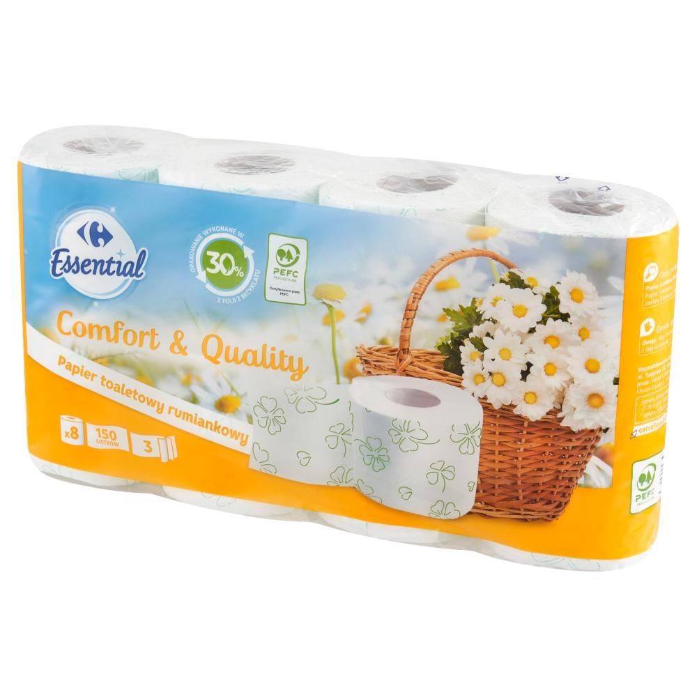 Carrefour Essential Papier toaletowy rumiankowy 8 rolek