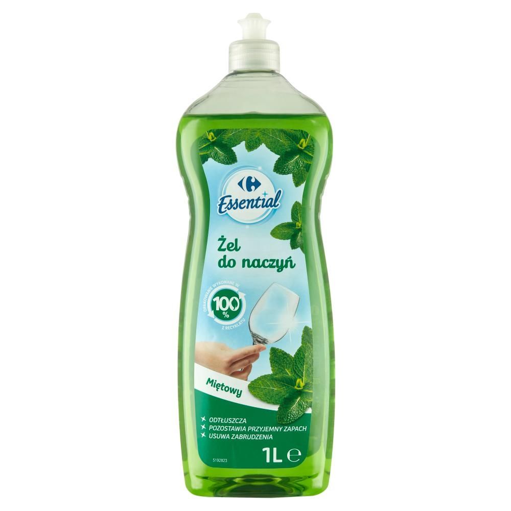 Carrefour Essential Żel do naczyń miętowy 1 l