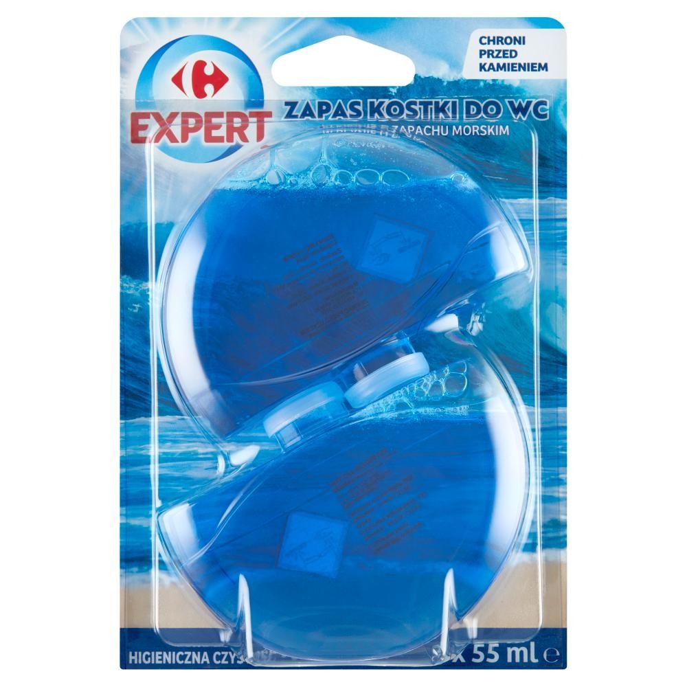 Carrefour Expert Kostki do WC w płynie o zapachu morskim zapas 2 x 55 ml