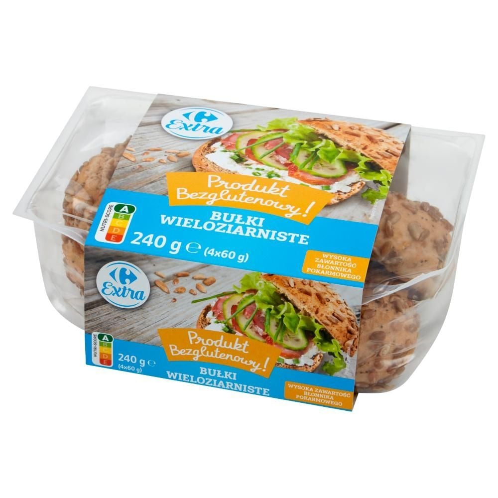 Carrefour Extra Bułki wieloziarniste 240 g (4 x 60 g)