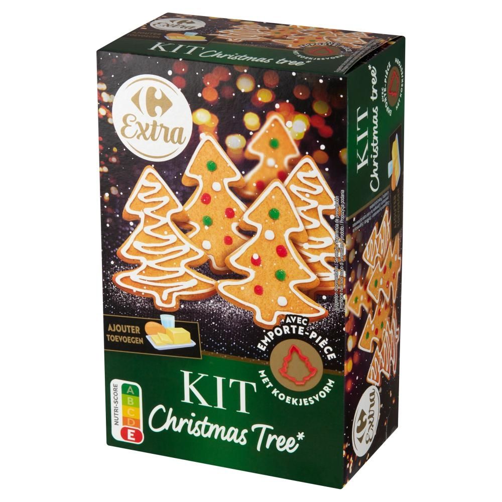 Carrefour Extra Christmas Tree Zestaw do przygotowania ciastek świątecznych o smaku naturalnym 455 g