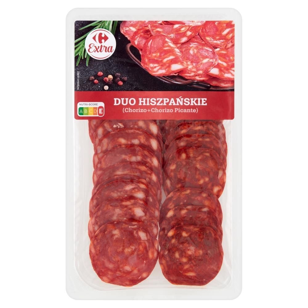 Carrefour Extra Duo hiszpańskie chorizo + chorizo picante 100 g