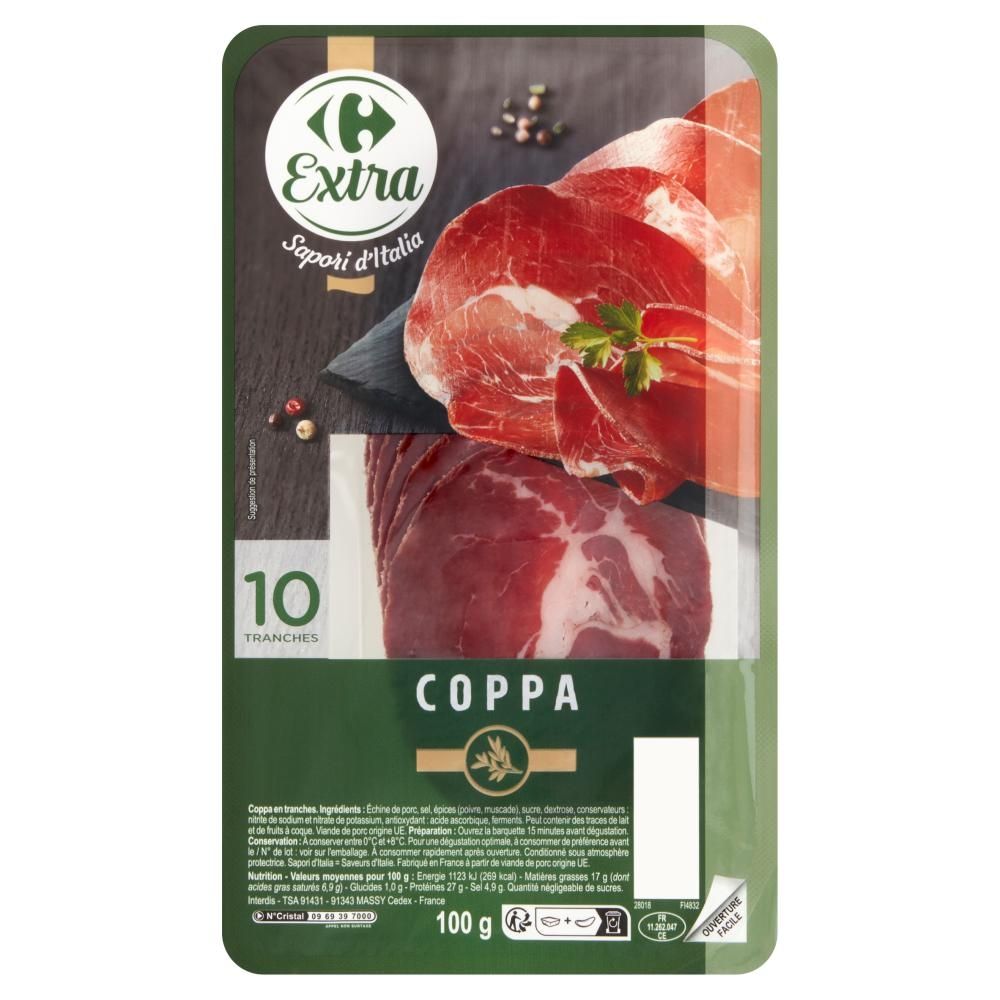 Carrefour Extra Karkówka Coppa w plastrach 100 g