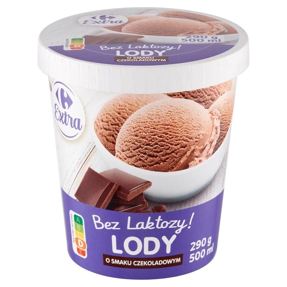 Carrefour Extra Lody bez laktozy o smaku czekoladowym 500 ml