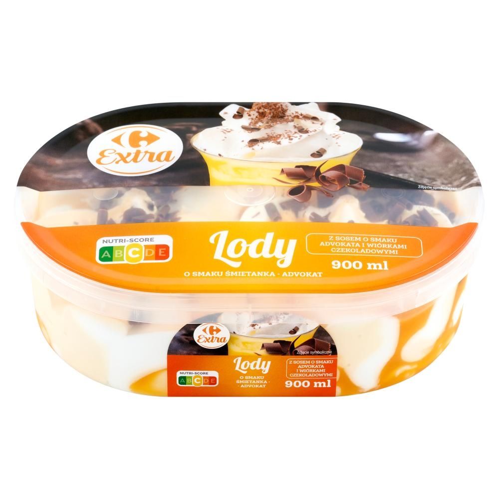 Carrefour Extra Lody o smaku śmietanka-advokat 900 ml