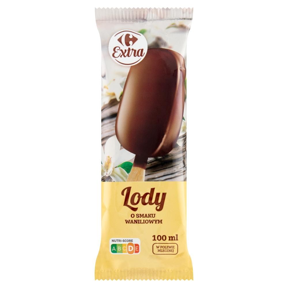 Carrefour Extra Lody o smaku waniliowym w polewie mlecznej 100 ml