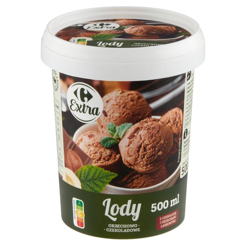 Carrefour Extra Lody orzechowo-czekoladowe 500 ml