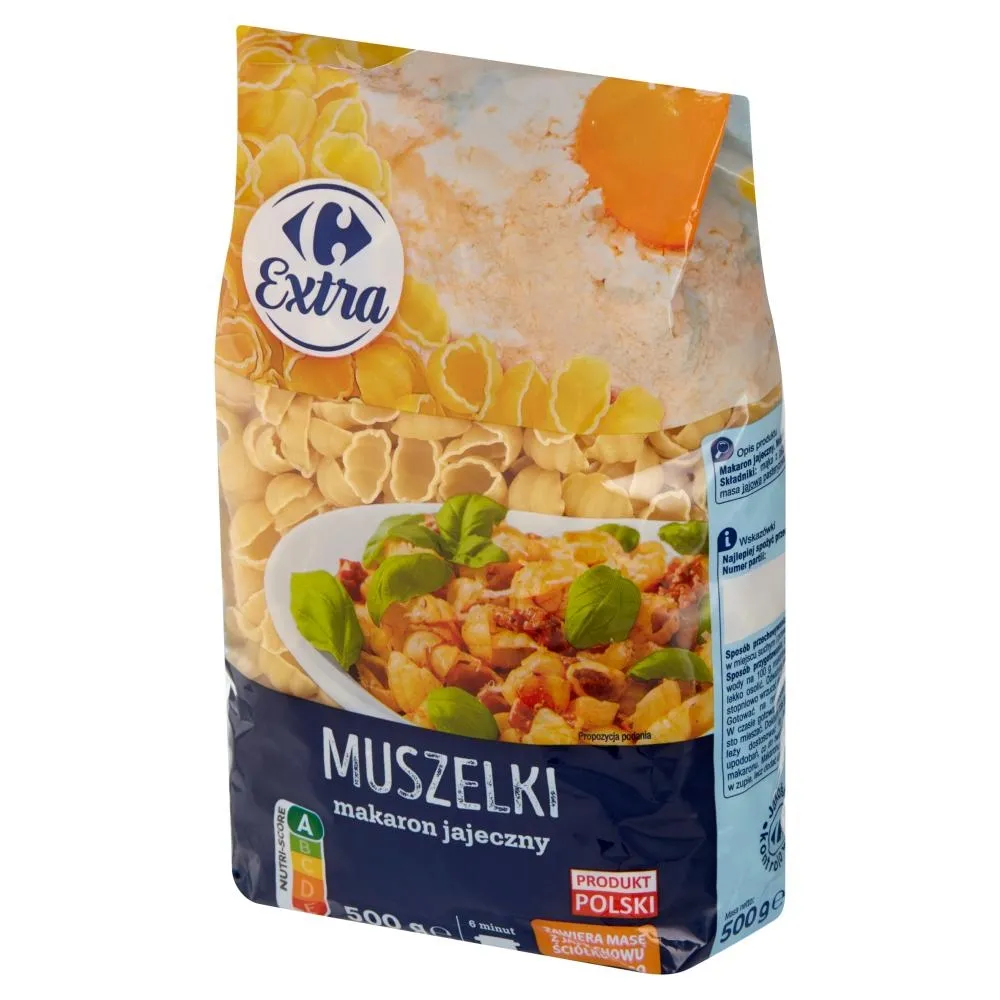 Carrefour Extra Makaron jajeczny muszelki 500 g