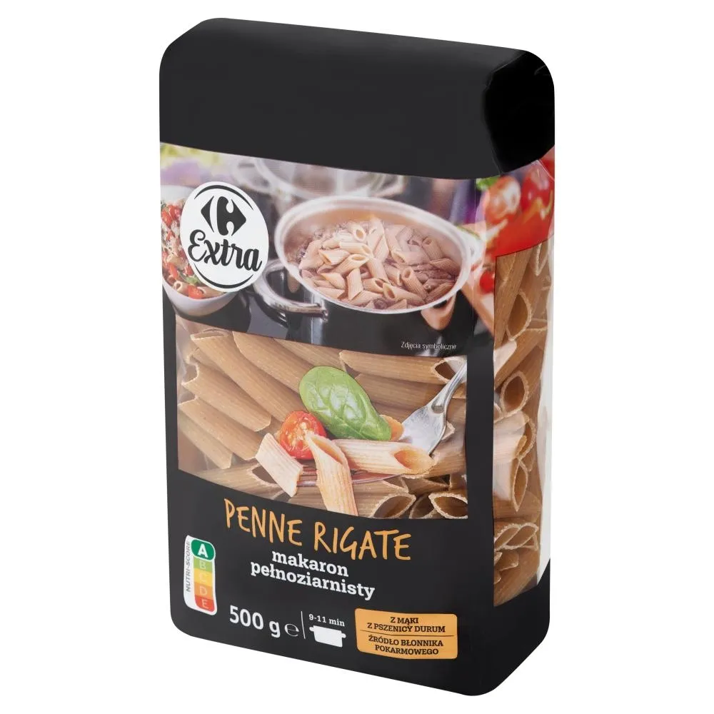 Carrefour Extra Makaron pełnoziarnisty penne rigate 500 g