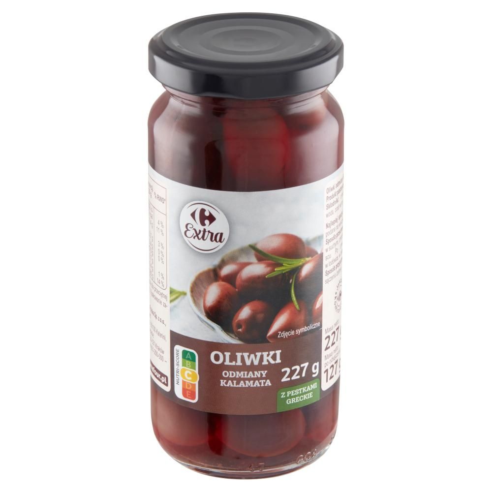 Carrefour Extra Oliwki odmiany Kalamata z pestkami greckie 227 g