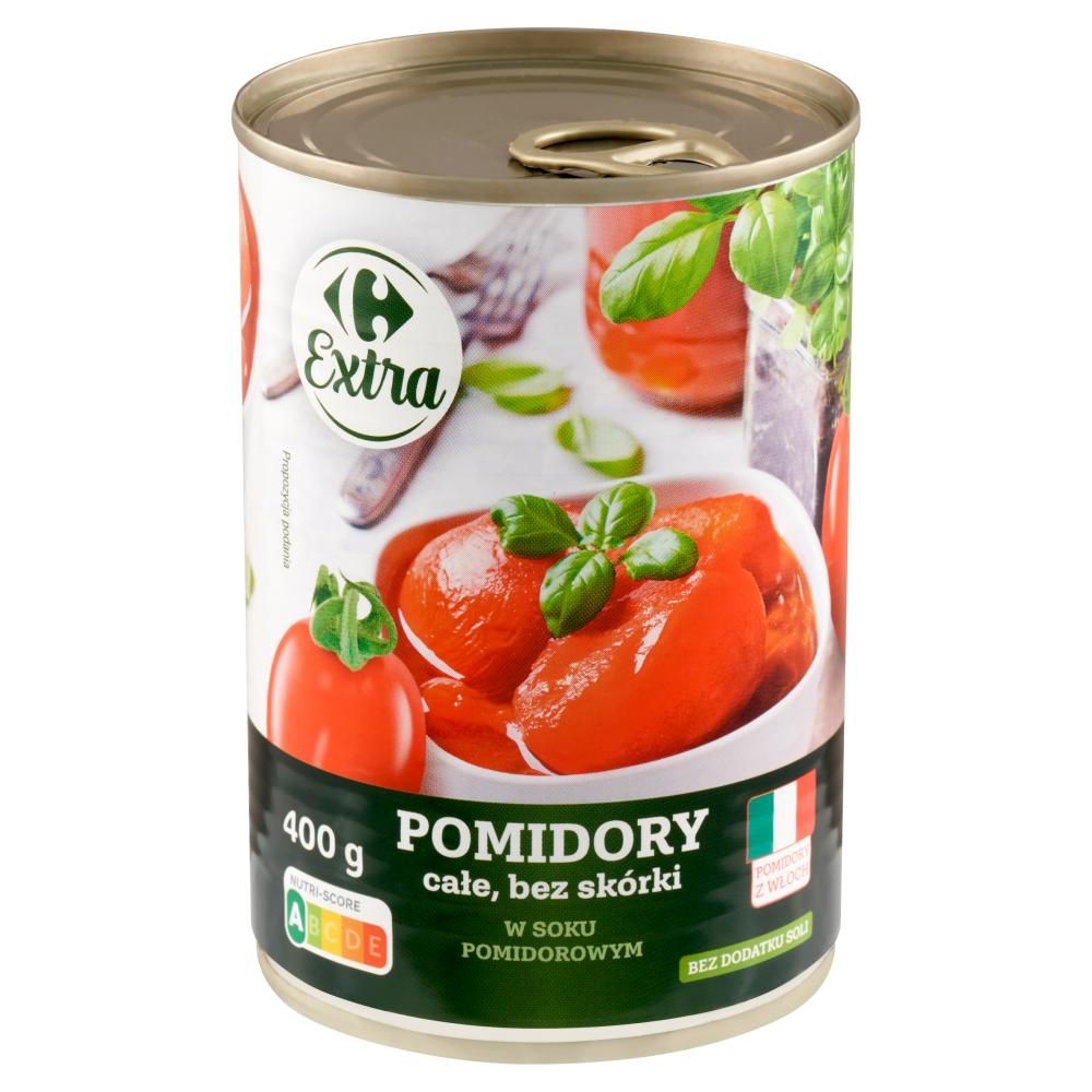 Carrefour Extra Pomidory całe bez skórki w soku pomidorowym 400 g