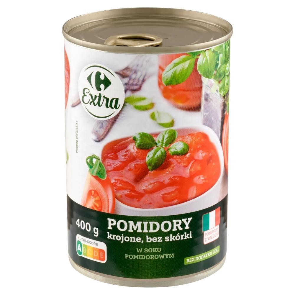 Carrefour Extra Pomidory krojone bez skórki w soku pomidorowym 400 g