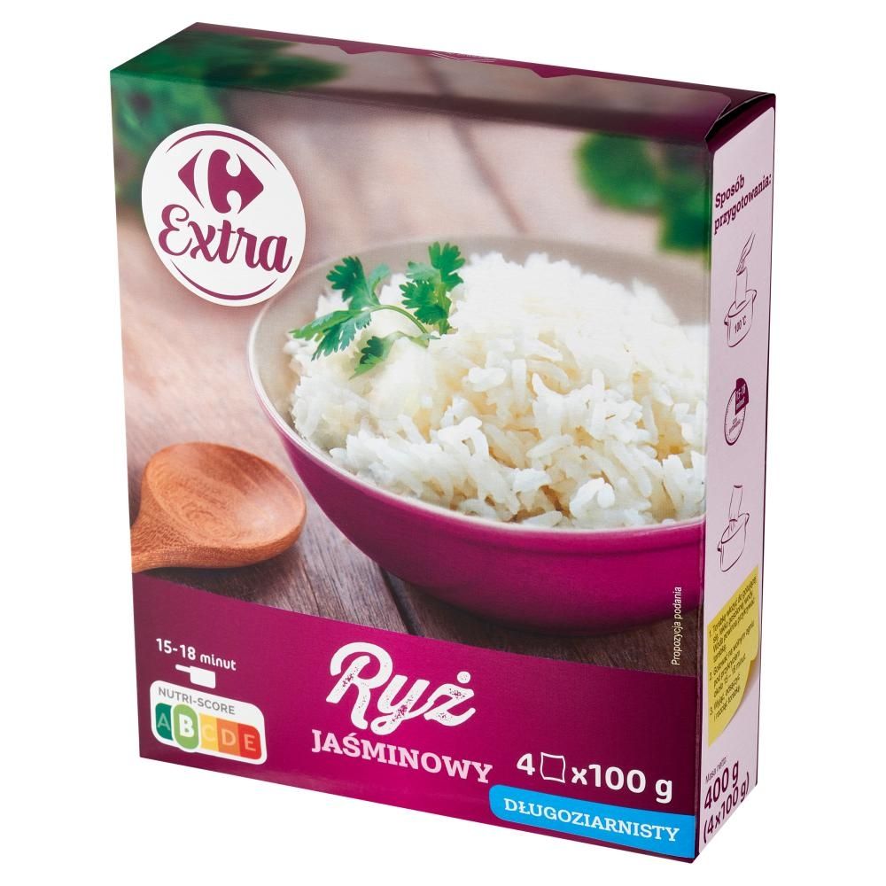 Carrefour Extra Ryż jaśminowy długoziarnisty 400 g (4 x 100 g)