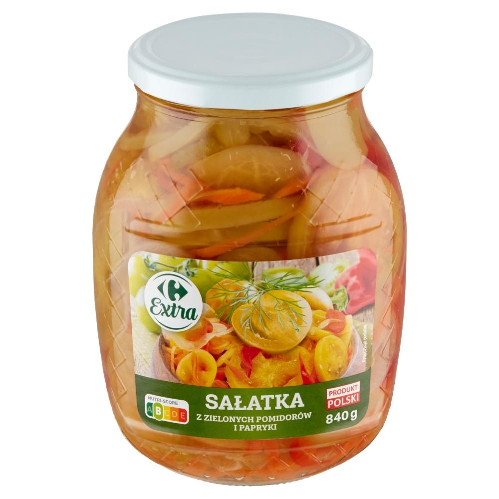 Carrefour Extra Sałatka z zielonych pomidorów i papryki 840 g