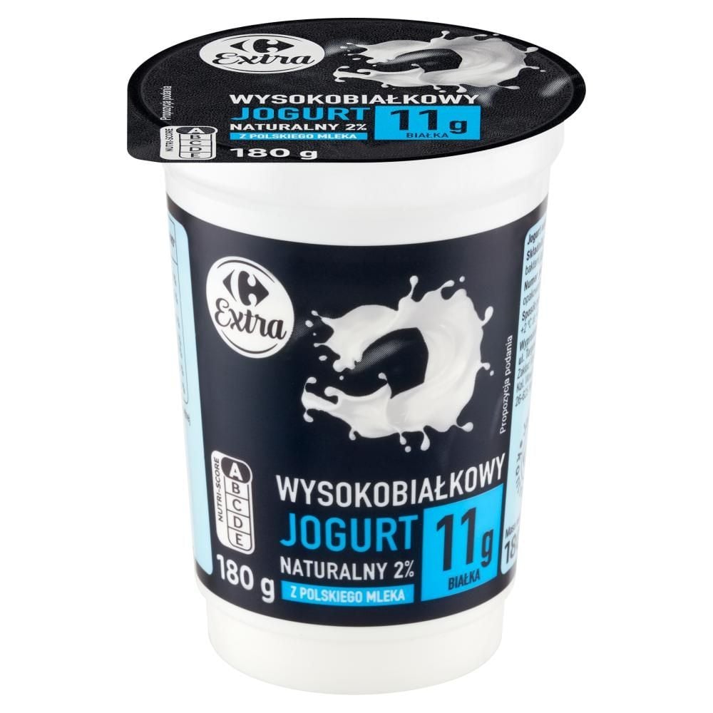 Carrefour Extra Wysokobiałkowy jogurt naturalny 2 % 180 g