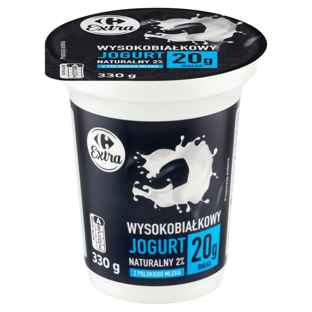 Carrefour Extra Wysokobiałkowy jogurt naturalny 2 % 330 g