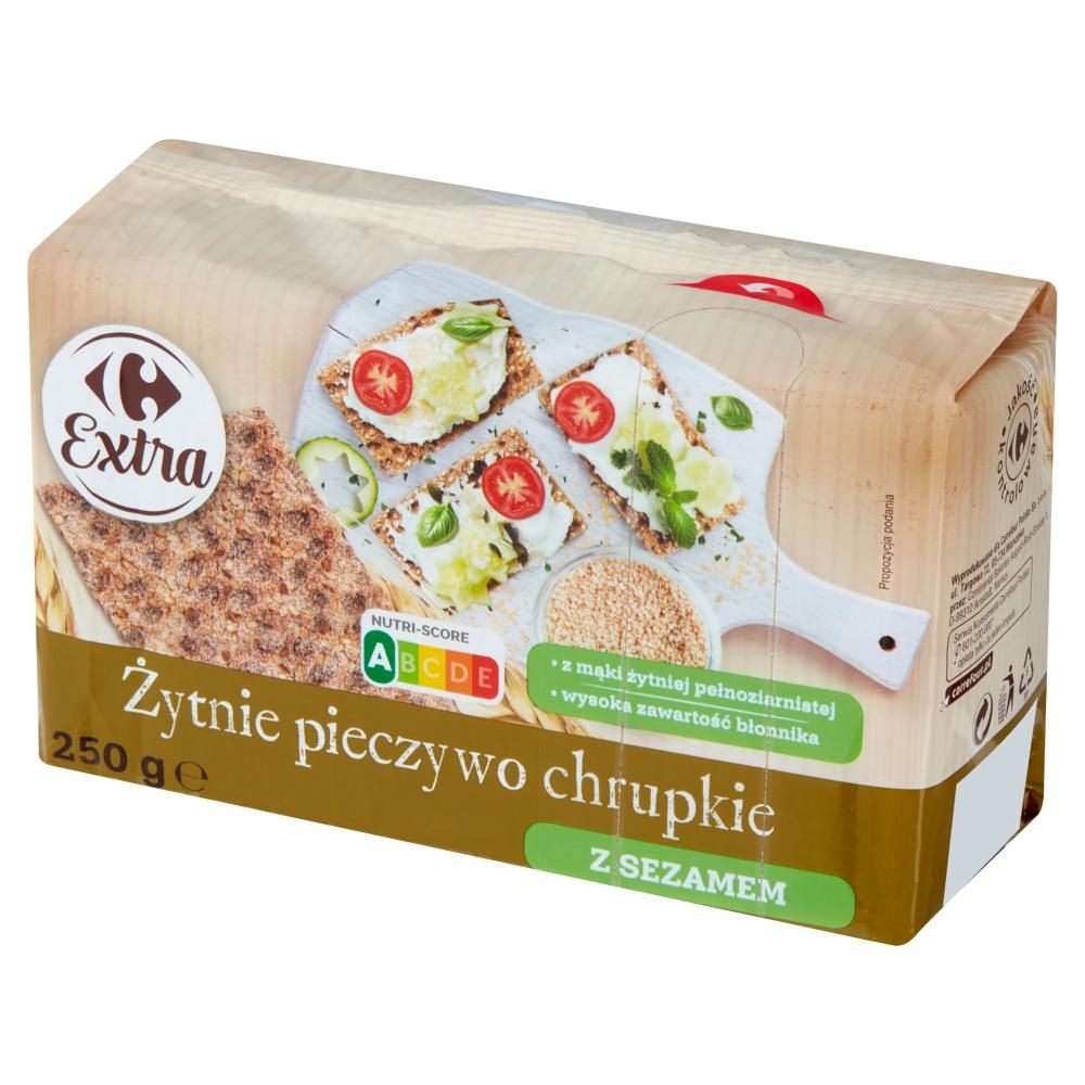 Carrefour Extra Żytnie pieczywo chrupkie z sezamem 250 g