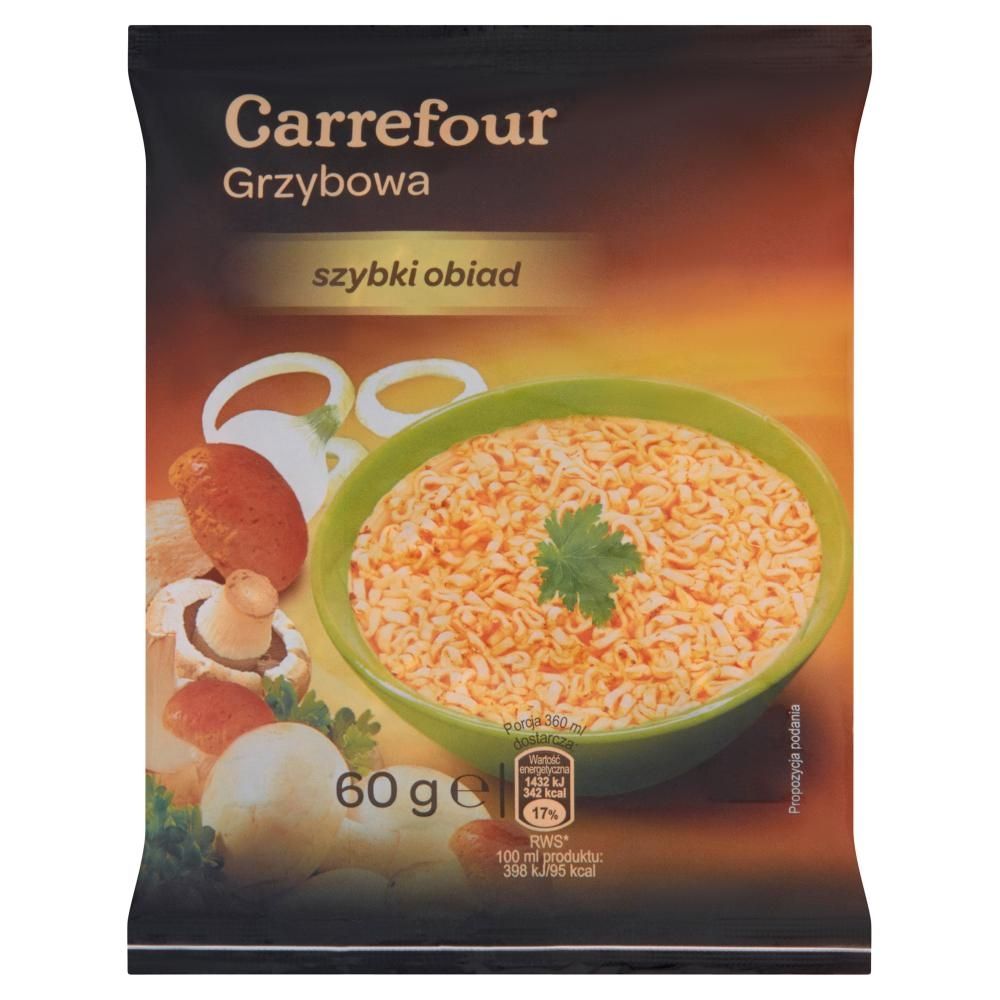 Carrefour Grzybowa Zupa błyskawiczna z makaronem instant 60 g