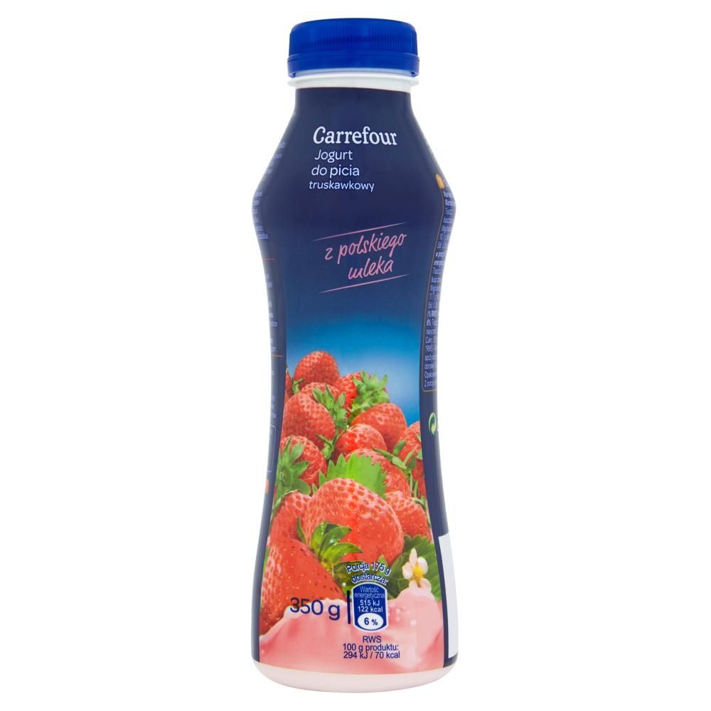 Carrefour Jogurt do picia truskawkowy 350 g