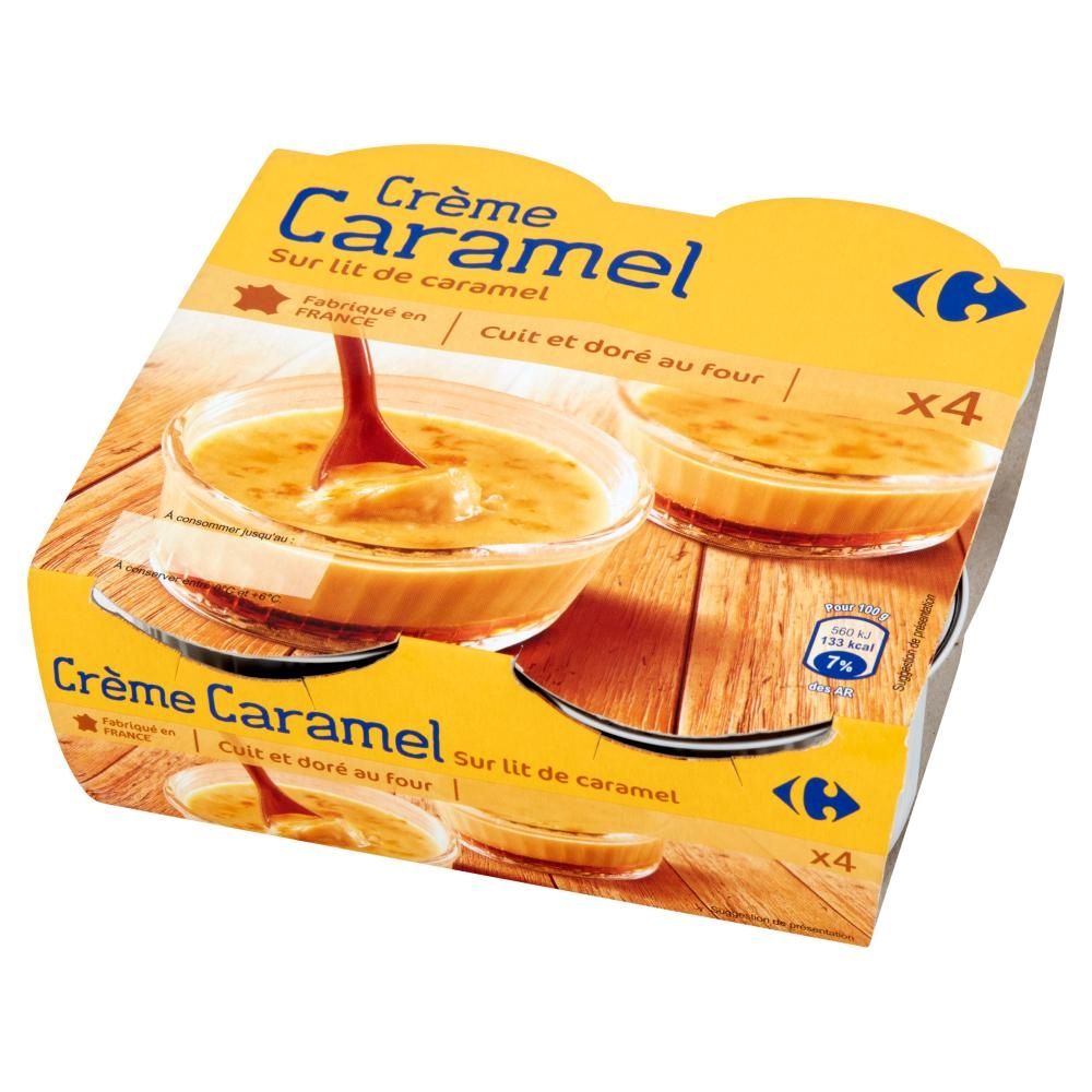 Carrefour Krem karmelowy z karmelem na dnie 400 g (4 sztuki)