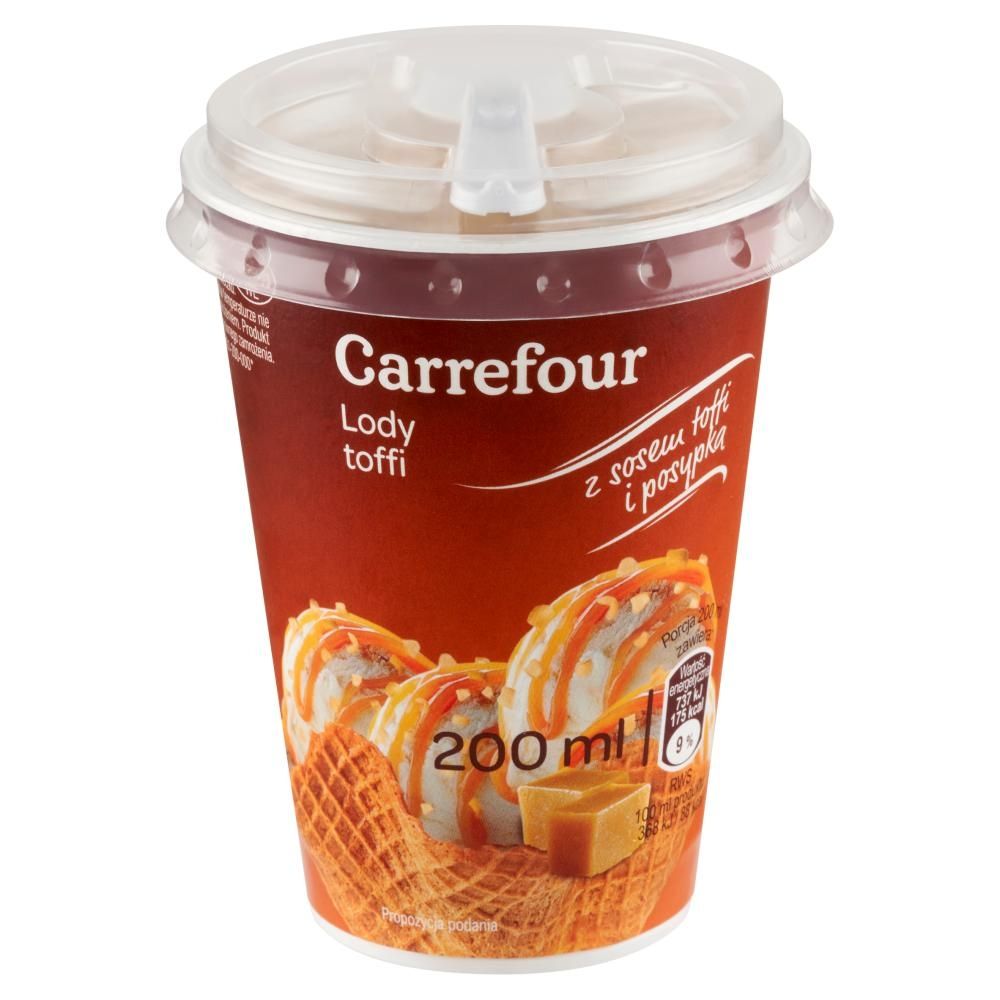 Carrefour Lody toffi z sosem toffi i posypką 200 ml