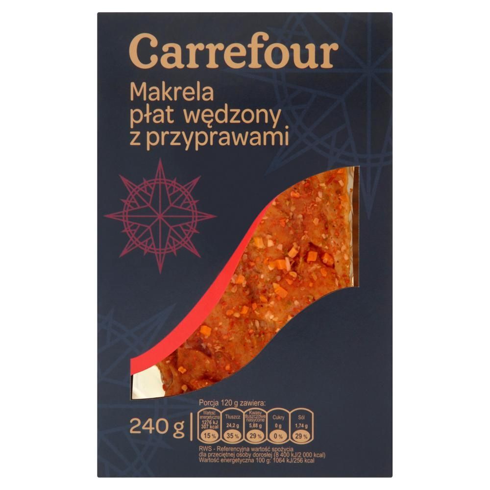 Carrefour Makrela płat wędzony z przyprawami 240 g