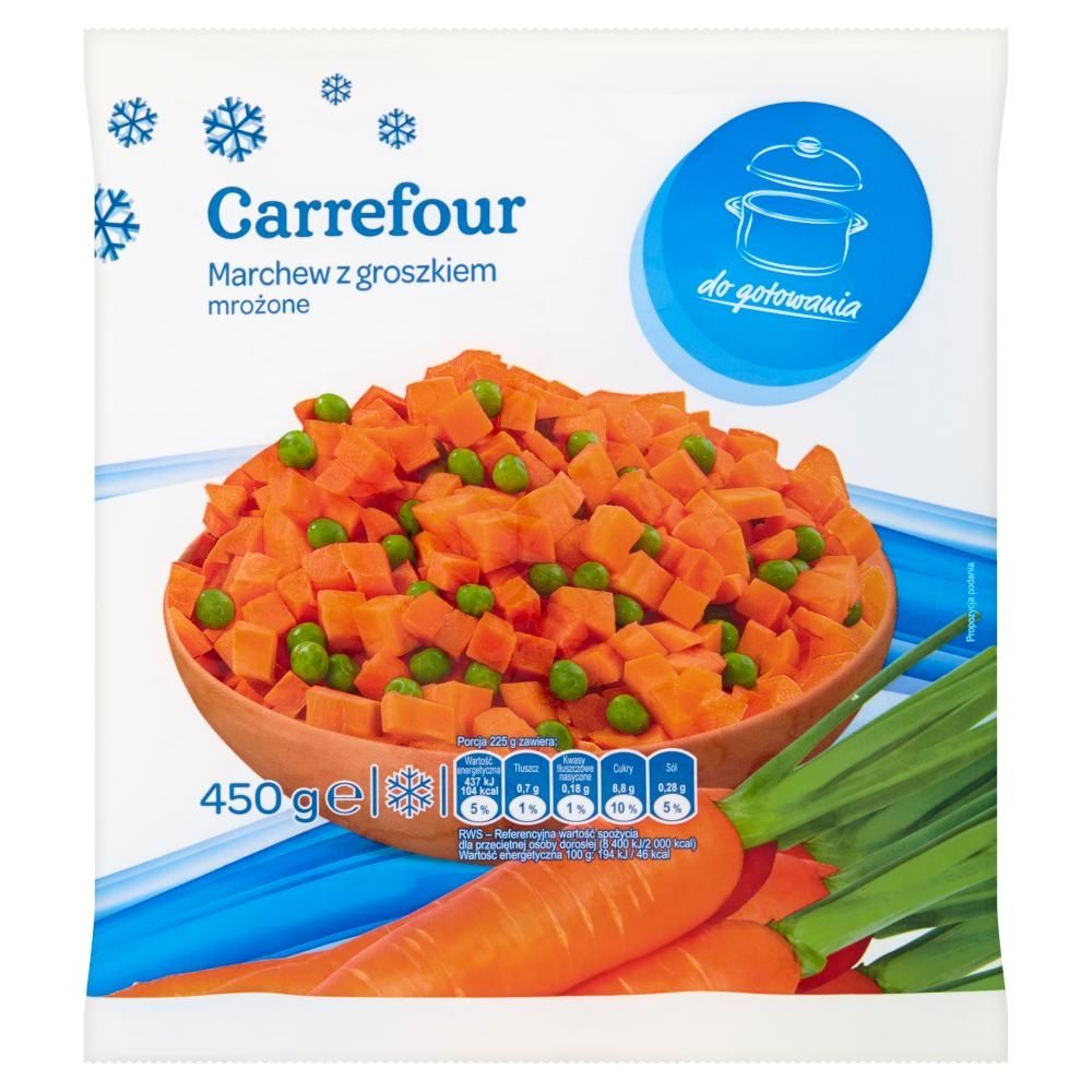 Carrefour Marchew z groszkiem mrożone 450 g