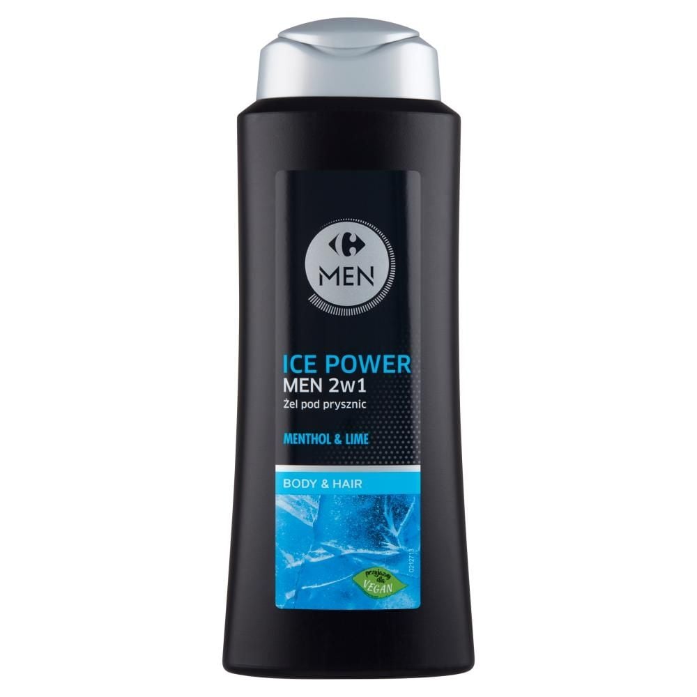 Carrefour Men Ice Power Men 2w1 Menthol & Lime Żel pod prysznic 500 ml