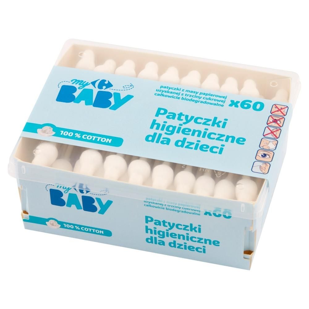 Carrefour my Baby Patyczki higieniczne dla dzieci 60 sztuk