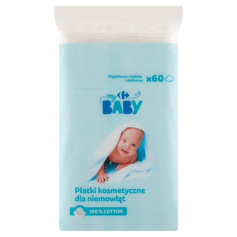 Carrefour my Baby Płatki kosmetyczne dla niemowląt 60 sztuk