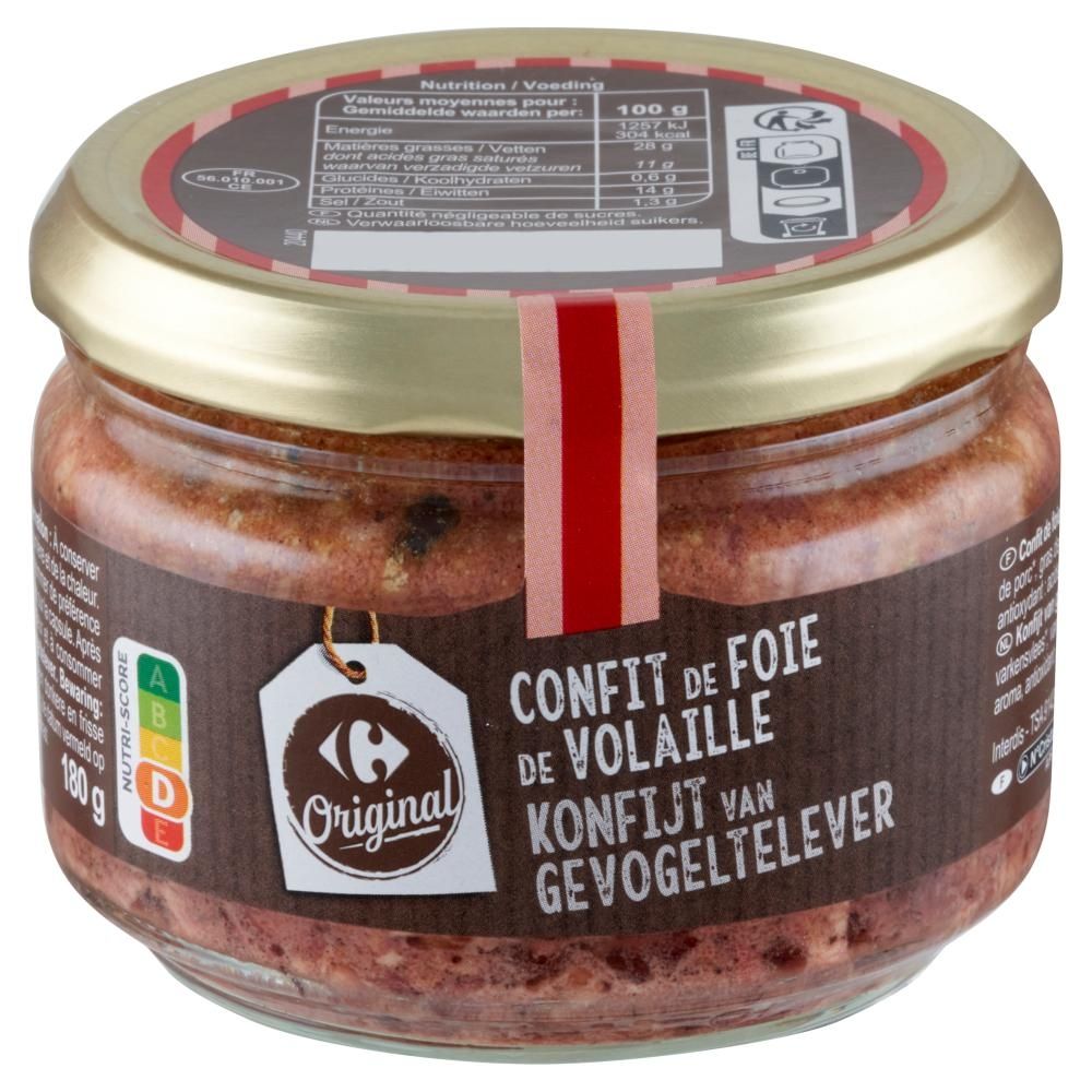 Carrefour Original Confit Konserwa z wątrobą z indyka i mięsem wieprzowym 180 g