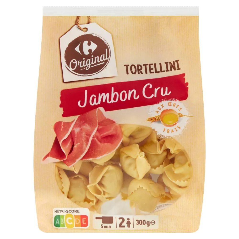 Carrefour Original Tortellini makaron z nadzieniem z mięsa wieprzowego i szynki wieprzowej 300 g