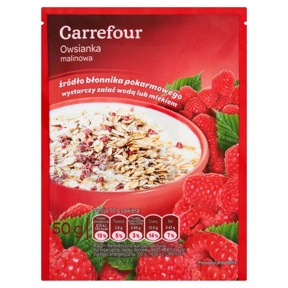 Carrefour Owsianka malinowa 50 g