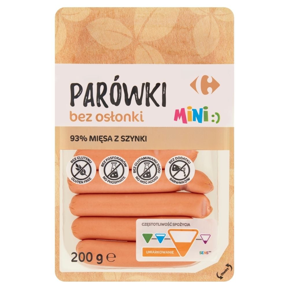 Carrefour Parówki bez osłonki mini 200 g