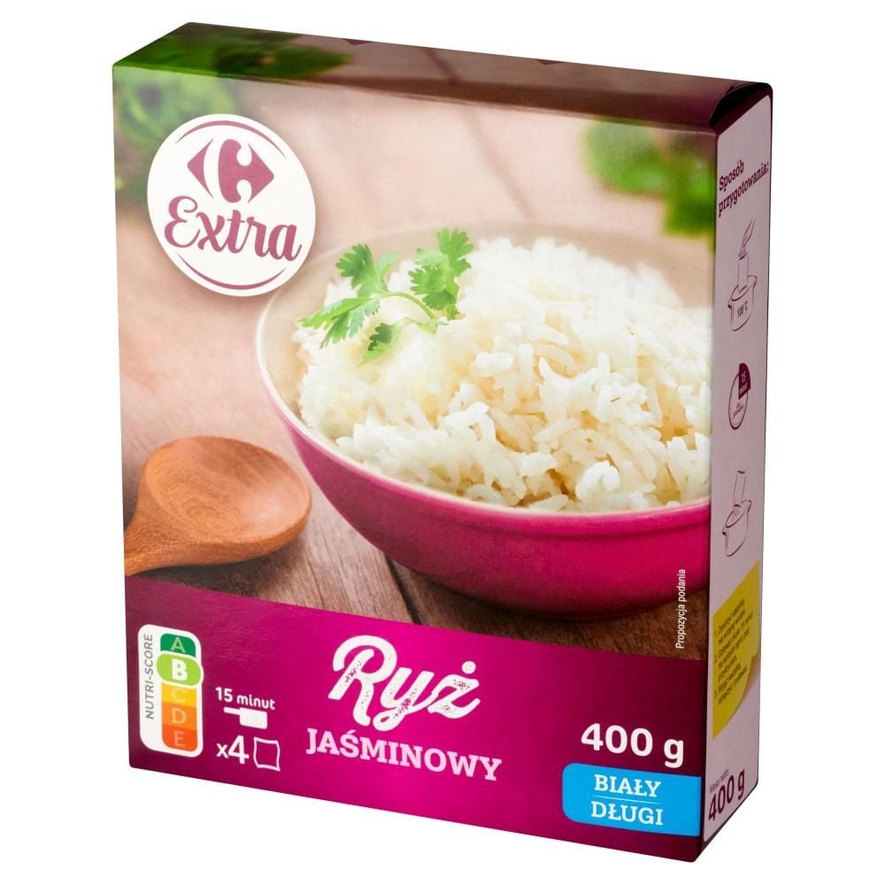 Carrefour Extra Ryż jaśminowy biały długi 400 g (4 x 100 g)