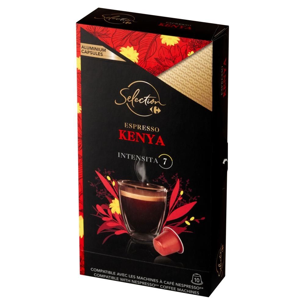 Carrefour Selection Espresso Kenya Kapsułki z kawą mieloną 52 g (10 sztuk)