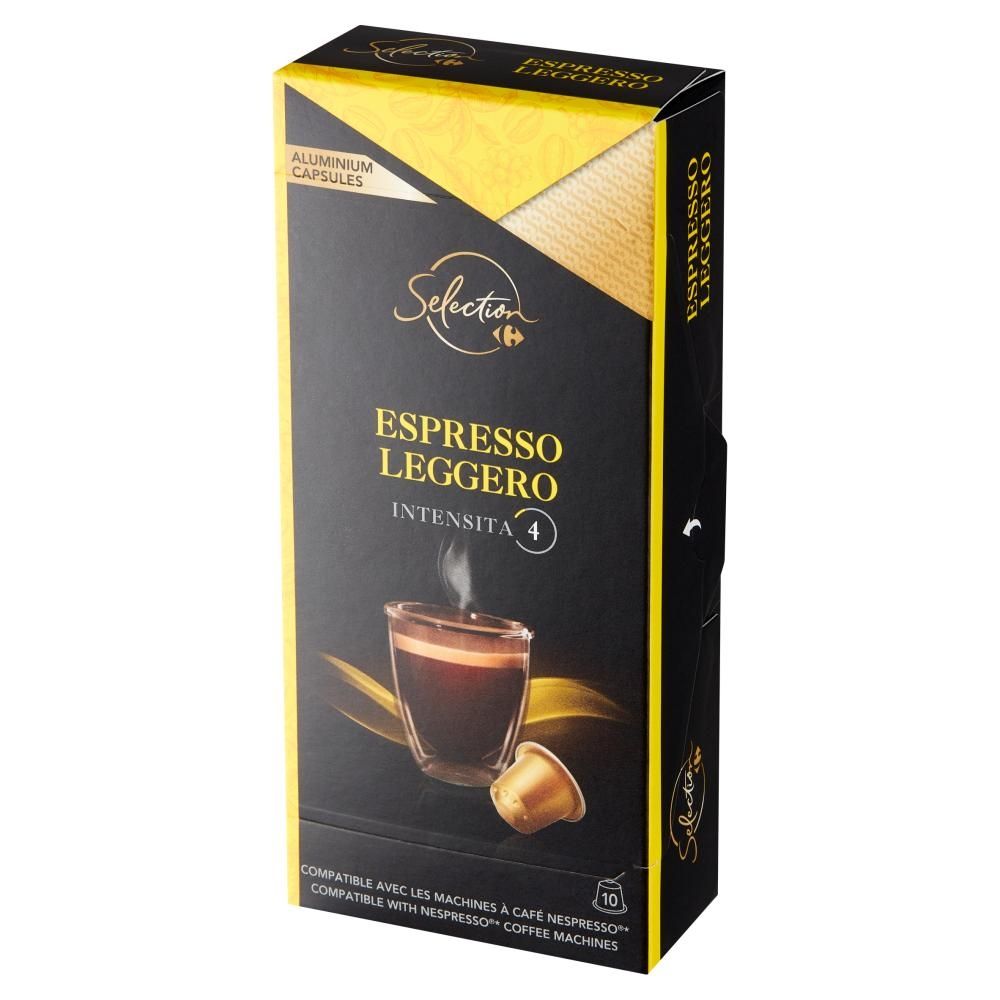 Carrefour Selection Espresso Legero Kapsułki z kawą mieloną 52 g (10 sztuk)