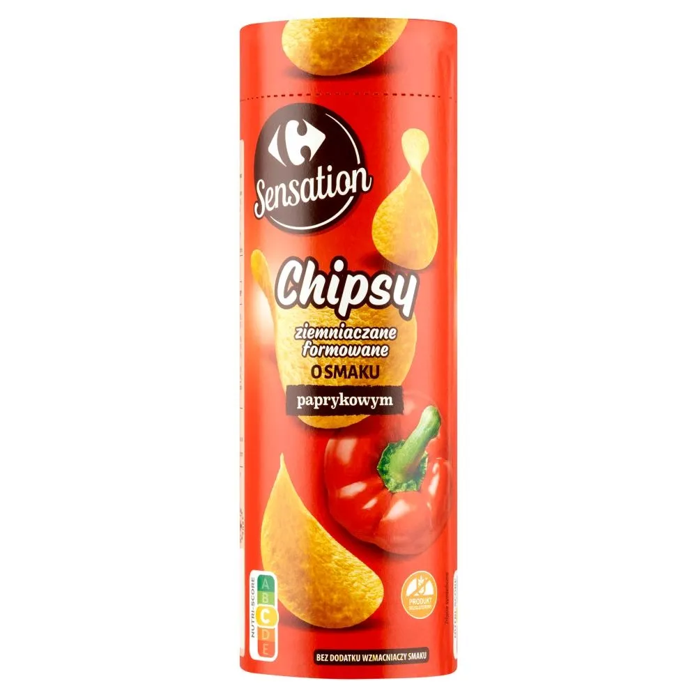 Carrefour Sensation Chipsy ziemniaczane formowane o smaku paprykowym 100 g