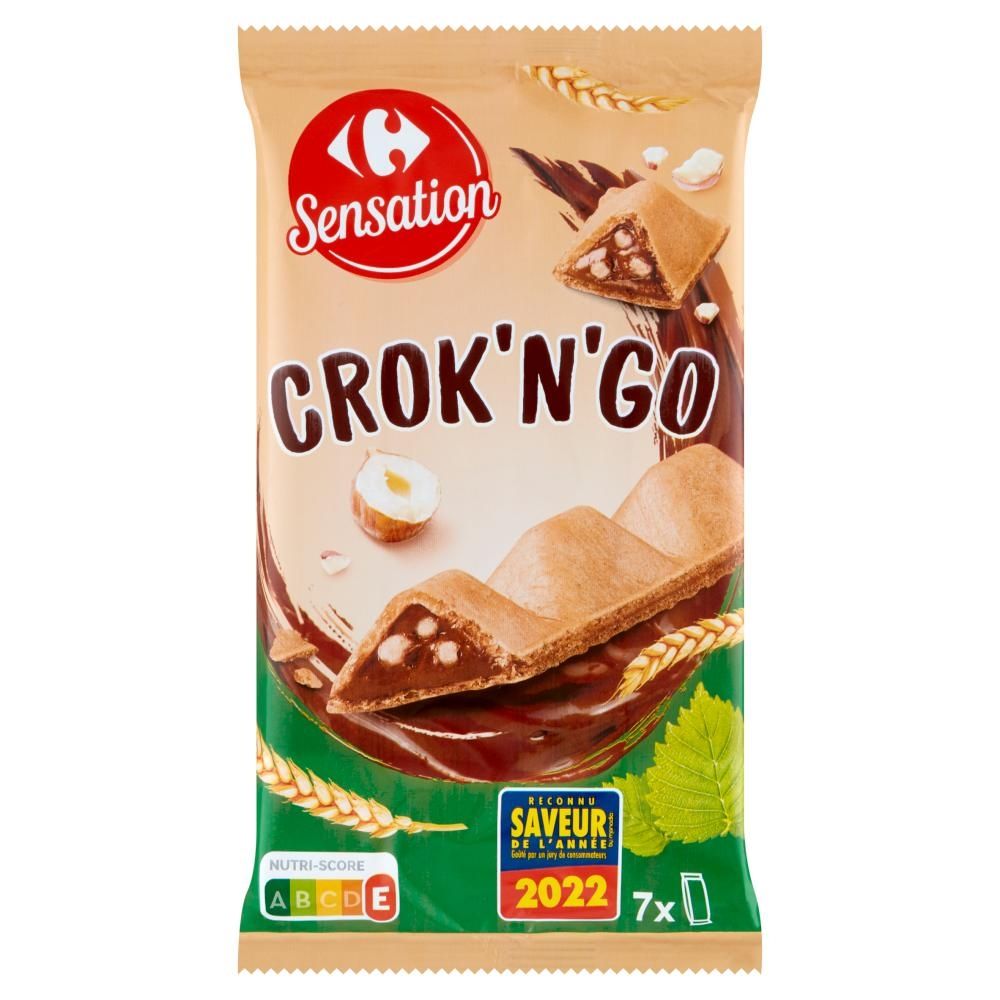 Carrefour Sensation Crok'n'go Ciasteczka z nadzieniem 105 g (7 x 15 g)