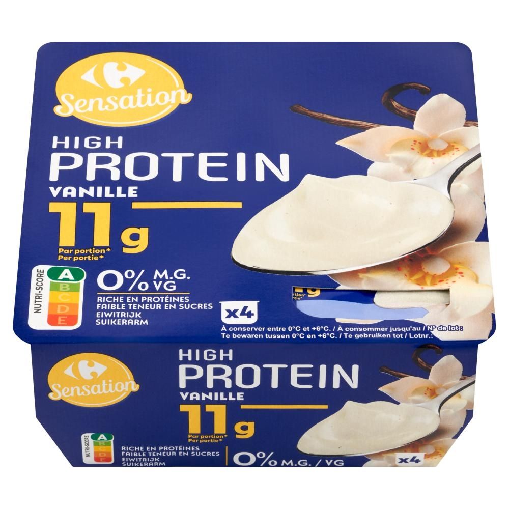 Carrefour Sensation Jogurt waniliowy 480 g (4 x 120 g)