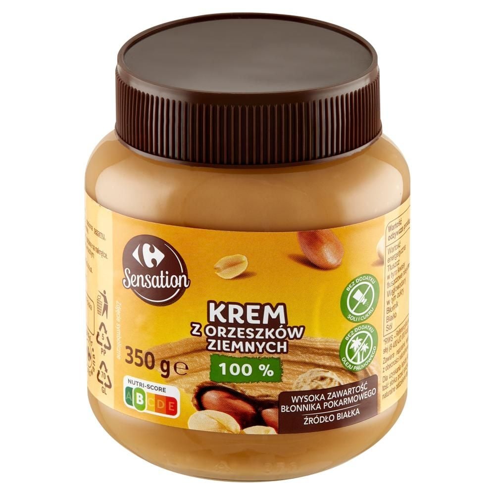 Carrefour Sensation Krem z orzeszków ziemnych 100 % 350 g