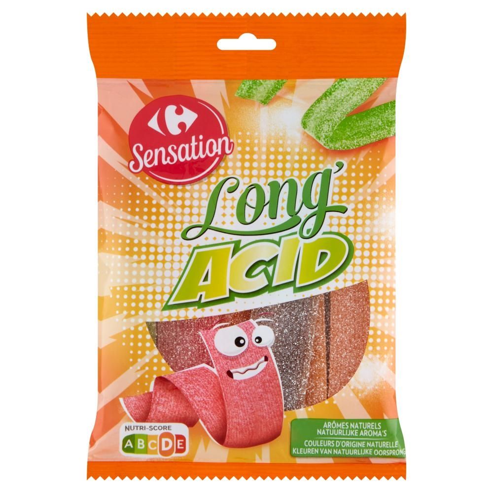 Carrefour Sensation Long Acid Żelki 200 g