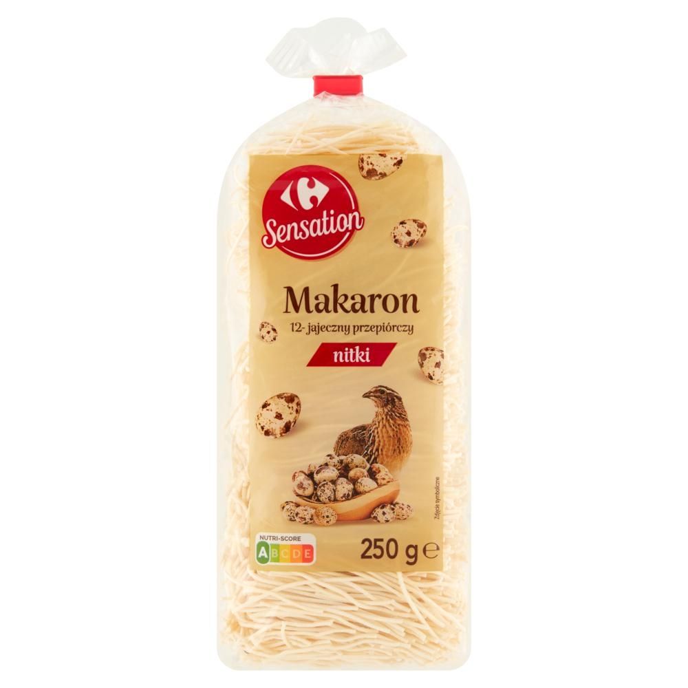 Carrefour Sensation Makaron 12-jajeczny przepiórczy nitki 250 g