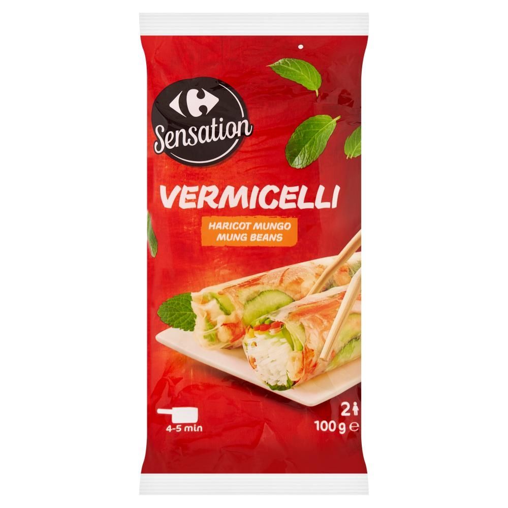 Carrefour Sensation Vermicelli Przetwór spożywczy na bazie skrobi z fasoli mung 100 g