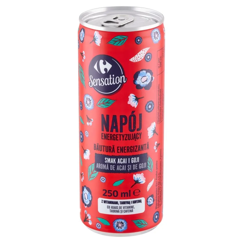 Carrefour Sensation Napój energetyzujący smak acai i goji 250 ml