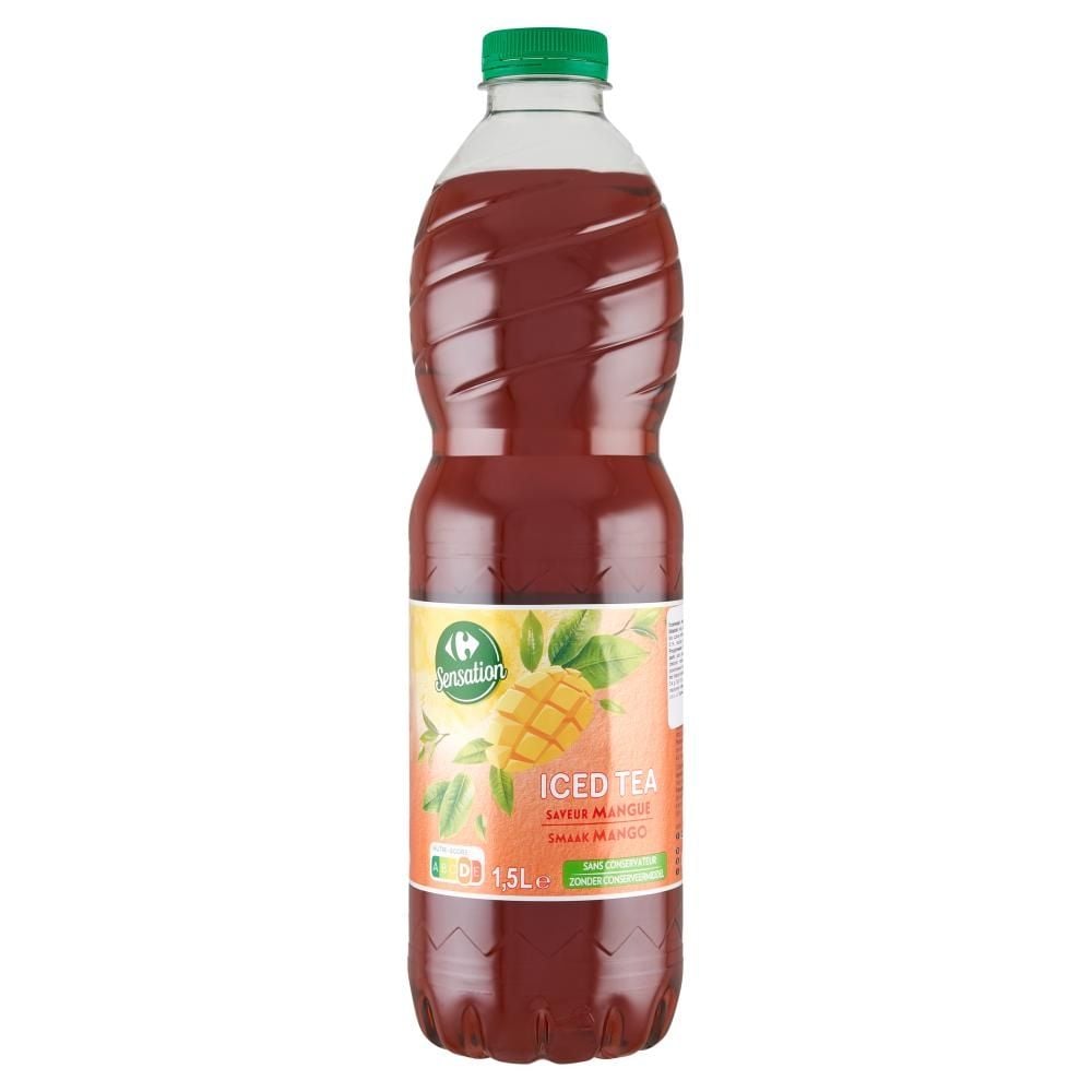 Carrefour Sensation Orzeźwiający napój z ekstraktami z liści herbaty o smaku mango 1,5 l