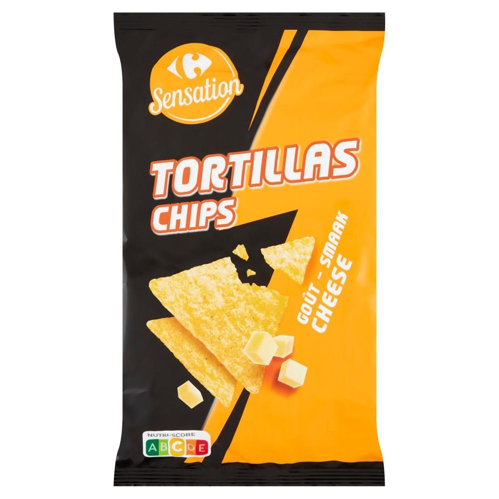 Carrefour Sensation Tortillas Chipsy kukurydziane o smaku sera 150 g