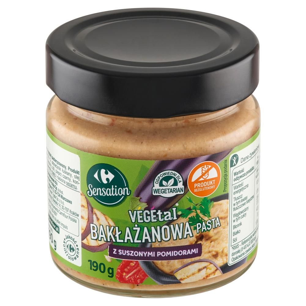 Carrefour Sensation Vegetal Bakłażanowa pasta z suszonymi pomidorami 190 g