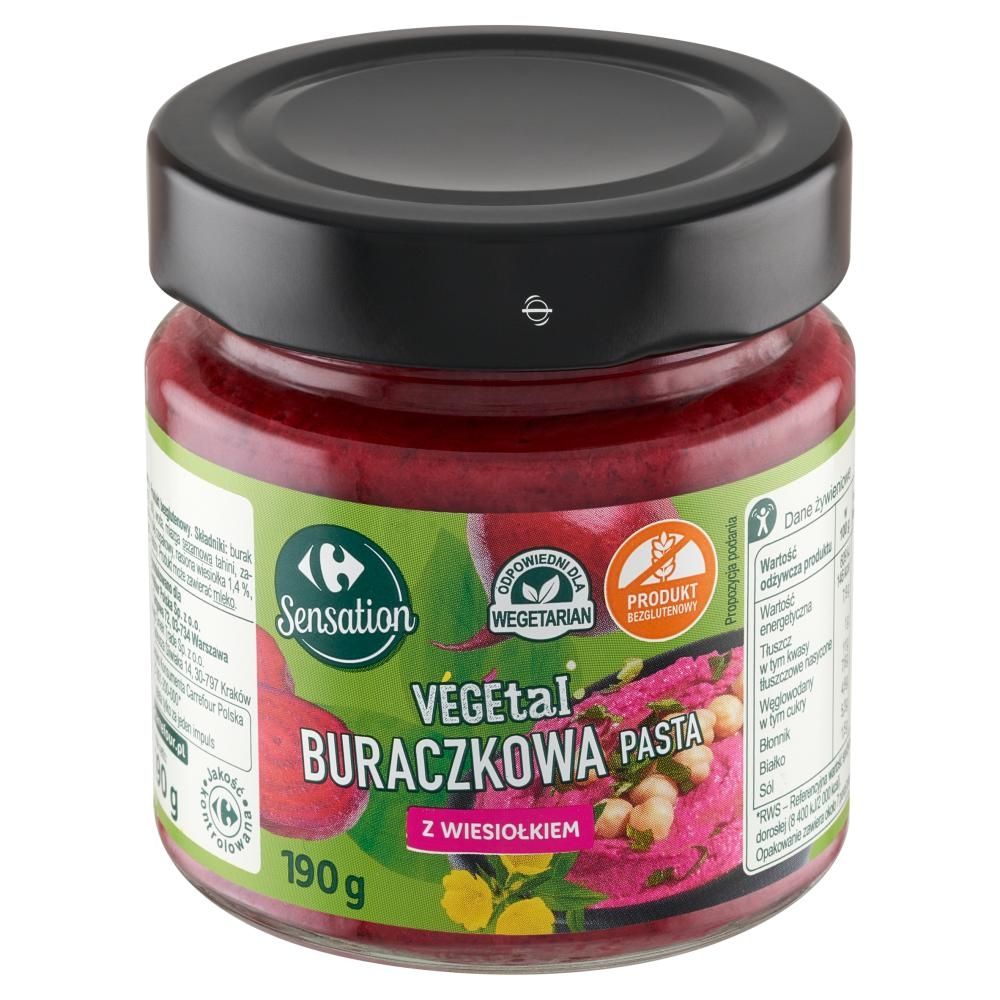 Carrefour Sensation Vegetal Buraczkowa pasta z wiesiołkiem 190 g