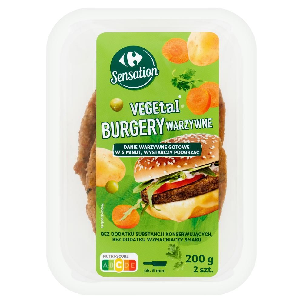 Carrefour Sensation Vegetal Burgery warzywne 200 g (2 sztuki)